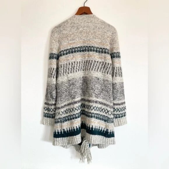 CABI Shetland Fringe Drape Front Oversized Waterfall Cardigan Sweater Size Small - Picture 7 of 11